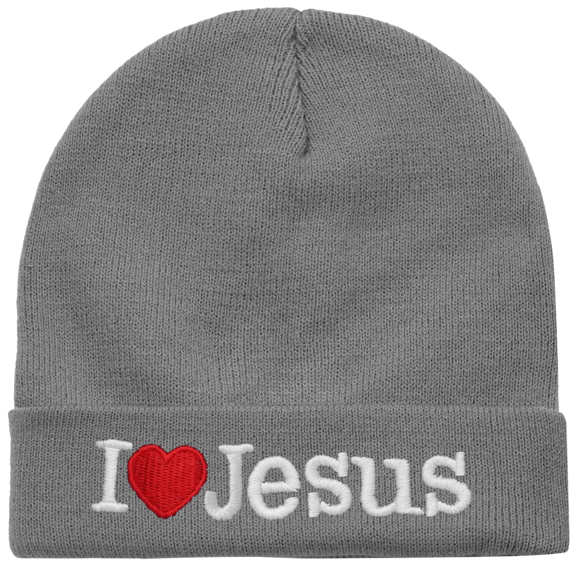 12-Pack I Love Jesus Beanie Hat Ski Cap Plain Solid Color Warm Great for Winter (12 Assorted Color)