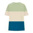 thumbnail image 3 of Fmbrln Womens Summer Short Sleeve T-Shirts Fashion Crew Neck Color Block Tops Casual Loose Vacation Beach Comfy Tees, 3 of 4