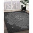 thumbnail image 3 of Ahgly Company Tapis Rond Lavable en Machine Intérieur Transitionnel Gris Brun, 6 Pieds Rond, 3 of 7