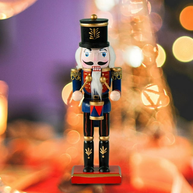 Adorno de Cascanueces Figuras Decorativas de Cascanueces de Navidad Cascanueces de Madera de Pie para Mesa Navidad Acción de Gracias Escritorio Vacaci negro Yotijar figura del soldado cascanueces
