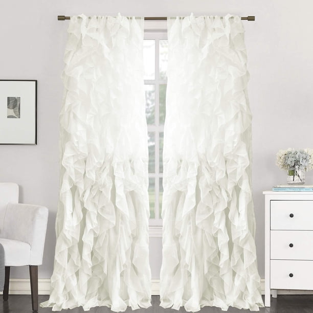 Cortinas Sweet Home Collection en gasa transparente con forma de cascada, 96 x 127 cm