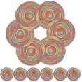 thumbnail image 1 of Round Table Mats, Heat Resistant Washable Placemat and Coaster Set of 6 for Dining Kitchen Table, 1 of 5