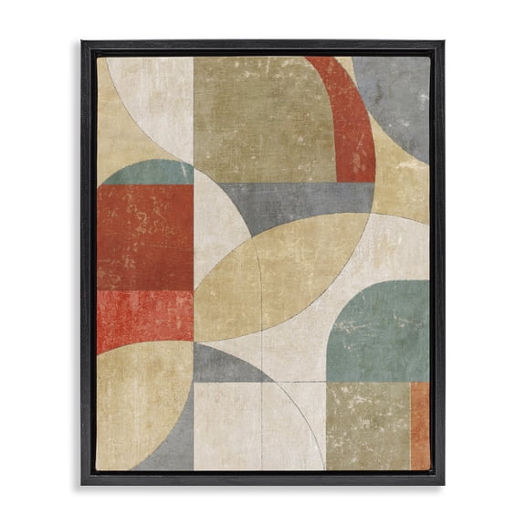 Stupell Industries Southwestern Retro Arches Collage Black Floating Frame Canvas Art, 17 x 21, by Suzanne Nicoll