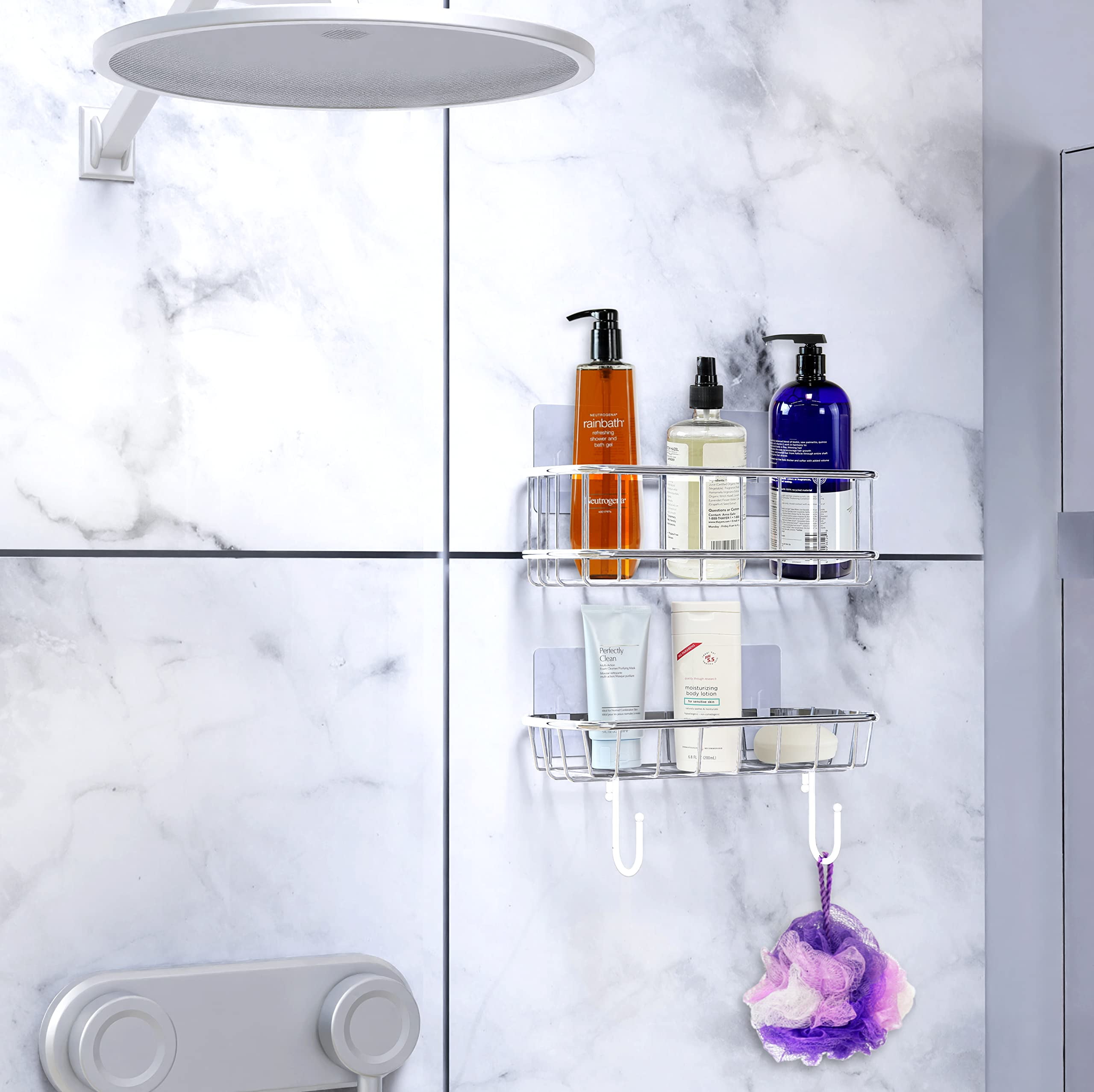 RelaxScene Shower Caddy Shelf - Self Adhesive 2-Pack Bathroom