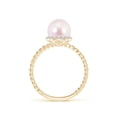 thumbnail image 2 of ANGARA Japanese Akoya Cultured Pearl Twisted Rope Shank Ring in 14K Yellow Gold for Women | June Birthstone, Birthday, Anniversary, Jewelry Gift for Women | Pearl Ring, 2 of 11