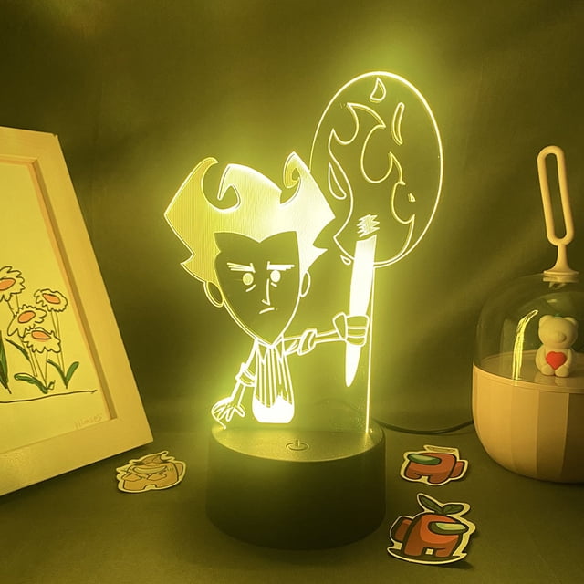 Luz nocturna LED 3D Don't Starve Wilson, cambia de color