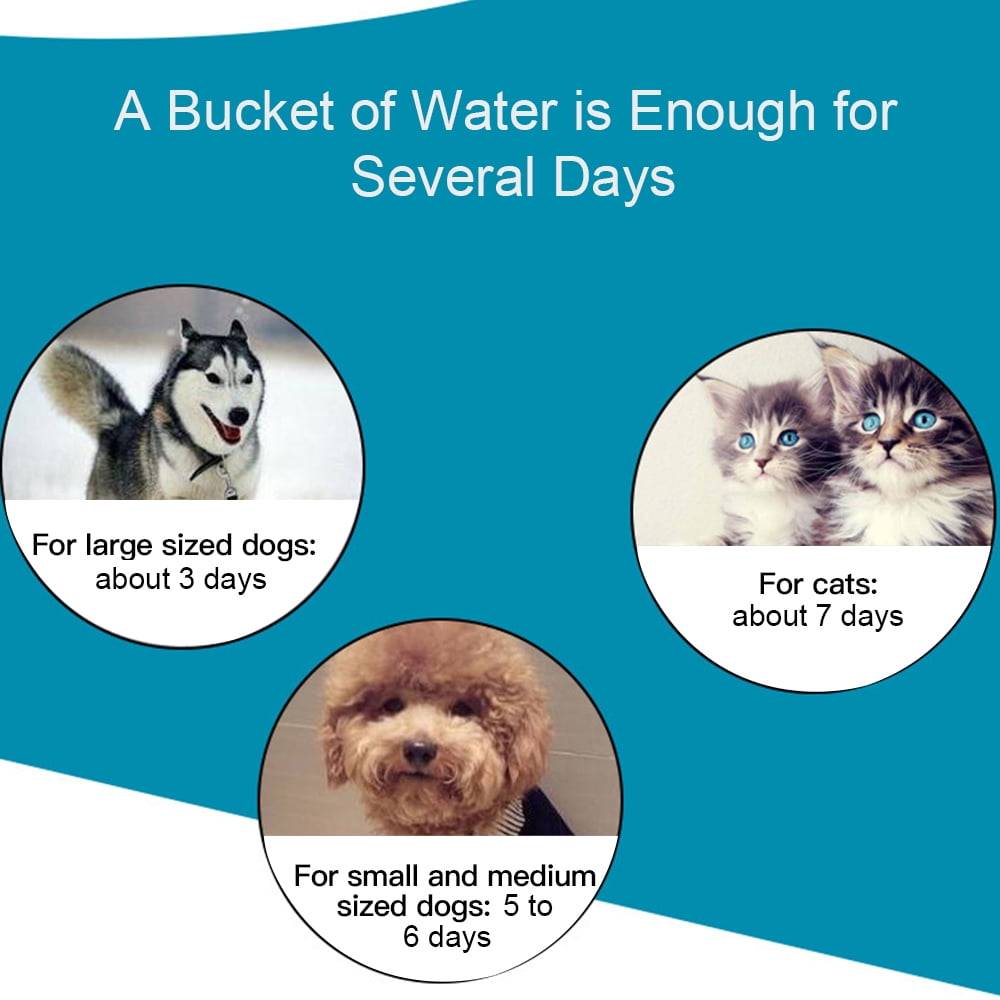 M Buder Automatic Pet Water Dispenser 3.8L (1 gal) Gravity Waterer Set for Dogs Cats, Light Pink