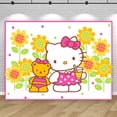 thumbnail image 3 of Fondo de Hello Kitty, decoración de fiesta, niña, niños, Fondo de cumpleaños, fotografía de gatos lindos, accesorios de estudio fotográfico, suministros de pancarta, 3 of 5