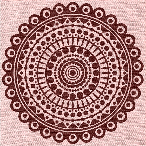 Ahgly Company Machine Washable Indoor Square Transitional Pink Area Rugs, 8' Square