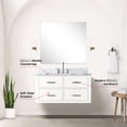 thumbnail image 4 of Marble Top Bath Vanity, 36 In. W X 22 D, White, Faucet Included White Vanity With Marble, Mirror And, 4 of 6