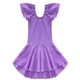 thumbnail image 4 of renvena Kids Girls Ballet Tutu Dress Leotard Short Sleeves Ruffled Tutu Dress Dancewear Gymnastics Dance, 4 of 7