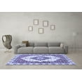 thumbnail image 3 of Ahgly Company Indoor Round Abstract Blue Modern Area Rugs, 4' Round, 3 of 4