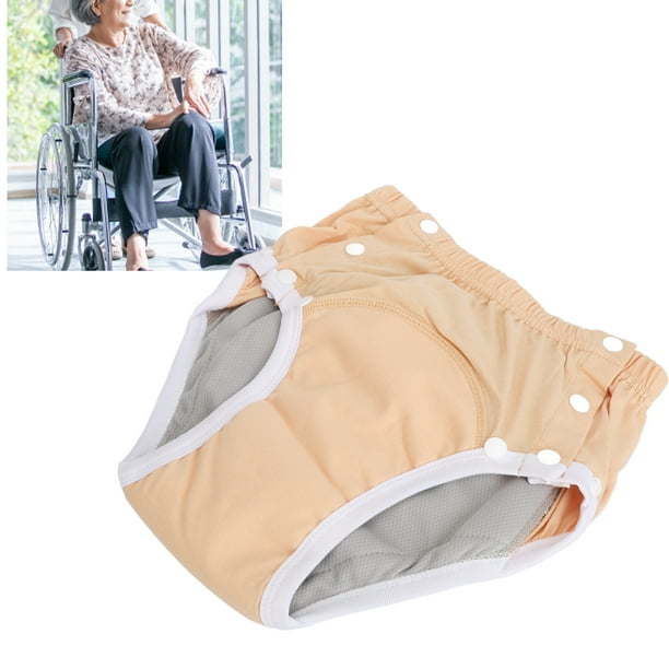 Pañales de Tela para adultos, Pañales reutilizables a Prueba de Fugas, ROPA Interior Lavable para Incontinencia, Pañales para Incontinencia para Ancianos Con Botón A Presión