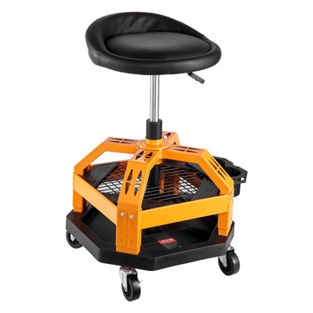 Heavy-Duty Rolling Shop Stool with Casters - 300 lbs Capacity Garage Work Seat for Workshop/Industrial Use