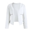 thumbnail image 5 of Ladies Elegant Casual Solid Color Zipper Pockets Suit Thin Jacket, 5 of 6