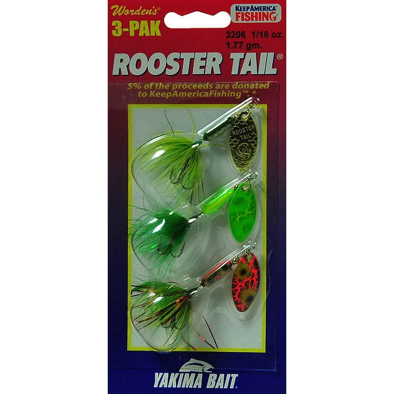 Rooster Tail Spinners, 3pk, Assortment S102 
