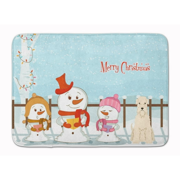 Merry Christmas Carolers Soft Coated Wheaten Terrier Machine Washable Memory Foam Mat