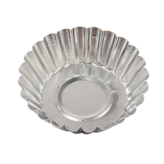 Torch 32Pcs Mini Tart Pans, 2.7x0.8 inch Aluminium Non Stick Mini Pie Tins, Reusable Egg Tart Molds for Baking, Silver