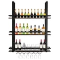 thumbnail image 3 of puresly 3 Tier Wall Mounted Liquor Bottles Floating Shelves Metal Hanging Bar Liquor Shelves with Glass Holder for Kitchen Dining Room Home Decor, 3 of 8