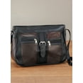 thumbnail image 6 of Black Multi-Color Patch Leather Shoulder Bag, Crafted with Sheep Leather and PVC, Womens Accessories - Measures 10 5/8" Wide x 7 5/8" High x 3 1/2" Deep, 6 of 8