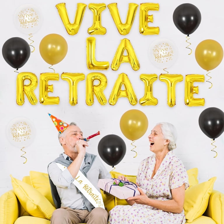 Schwarz-Gold Rente Party Deko Set – 43 Teile: Banner, Ballons & „Endlich Rentner“-Schärpe, Für Die Perfekte Ruhestandsfeier