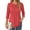 Red, variant on MOYIKO 3/4 Length Sleeve Womens Tops Round Neck T Shirts Pleated Tunic Summer Blouses Dressy Casual