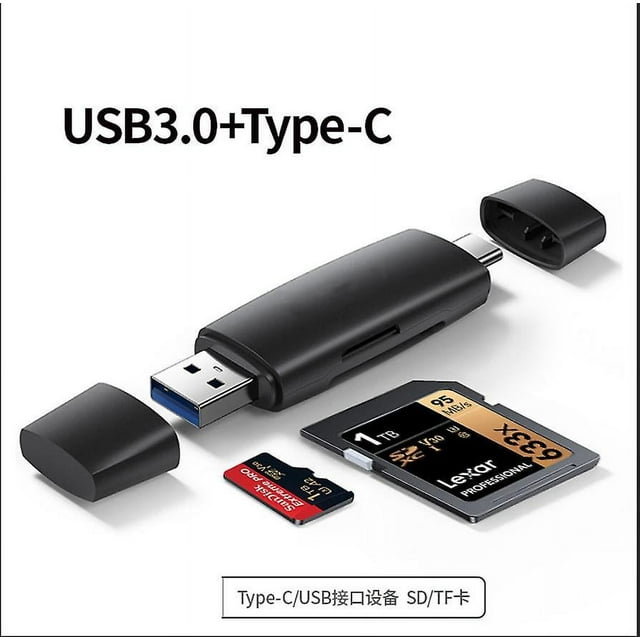 Lector de tarjetas Sd/micro Sd, lector de tarjetas de memoria USB C Otg USB 3.0 Adaptador de tarjeta SD Lector de tarjetas Micro Sd USB C Aluminio para Sd/mmc/micro Sd/tf/sdxc/sdhc/mic