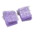 thumbnail image 3 of Drawstring Sheer Mesh Bag, Star Pattern Mesh Bags Transparent  For Wedding Purple, 3 of 8