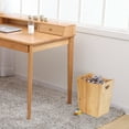thumbnail image 6 of Bamboo Trash Can with Handle, 2 Gallon Small Rectangular Waste Basket for Bathroom, Office, Kitchen - Natural Rustic Decorative Bin, 6 of 6