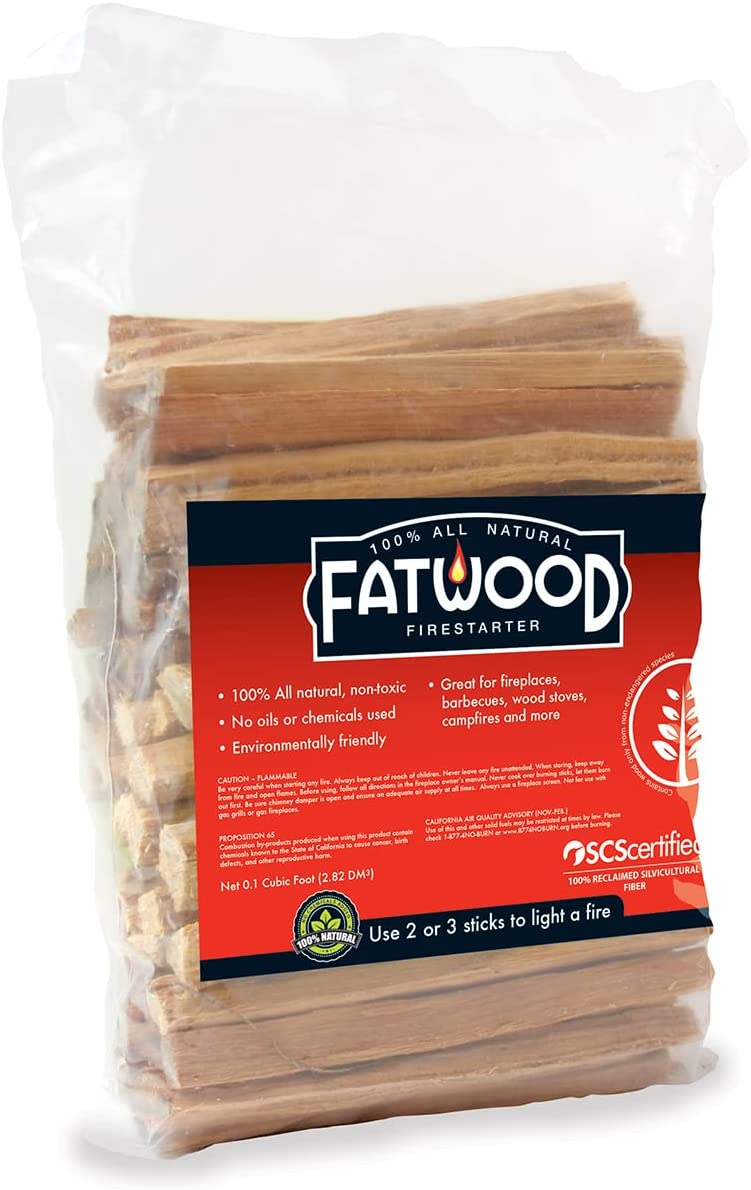 FATWOOD The Original Fire Starter Stick, Start Fires with Only 2