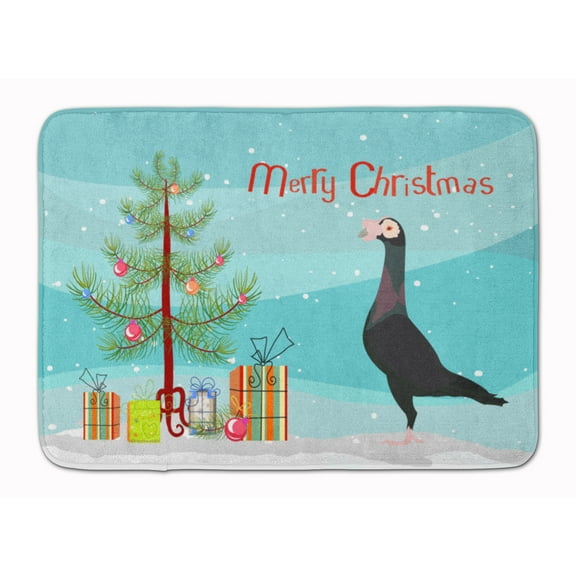 Carolines Treasures BB9312RUG English Carrier Pigeon Christmas Machine Washable Memory Foam Mat Teal 19 X 27" multicolor