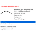 thumbnail image 2 of Front Brake Hose - Compatible with 1961 - 1965 Chevy Corvair 1962 1963 1964, 2 of 2