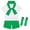 2-Green, variant on Cheerleader Outfit for Girls Stage Show Kindergarten Graduation Short Sleeve T-Shirt and Elastic Skirt Graduation Photography Outfit Party Dress up 3T
