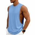 thumbnail image 2 of OIOLOYJM Men Workout Tank Tops Sleeveless Gym Muscle Quick Dry Shirt Athletic Running Breathable Tanks Summer Basic Lightweight Vest Light Blue L, 2 of 10