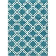 thumbnail image 6 of Modern Rug Calipso Blue 7'10''X10'6'' Lattice Trellis Accent Area Rug Entry Way Bright Kids Room Kitchn Bedroom Carpet Bathroom Soft Durable Area Rug, 6 of 8