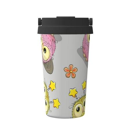 

Logiee Cartoon Owls Print Stainless Steel Coffee Tumbler Travel Coffee Mug Insulated Coffee Mug with Lid Spill Proof Coffee Cup Portable Thermal Mug