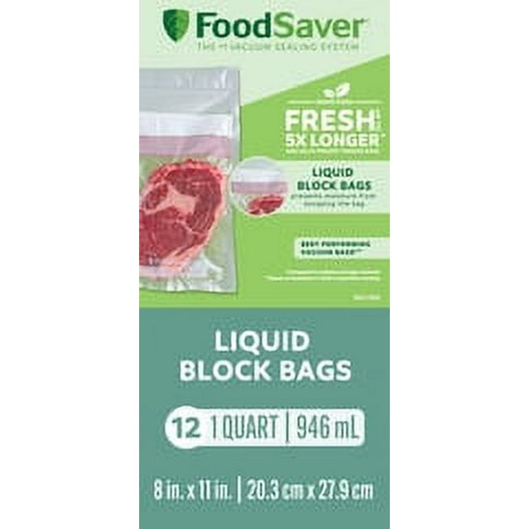 FoodSaver® Liquid Block Heat-Seal Barrier Food Storage Bags, 12 pk