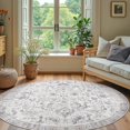 thumbnail image 3 of Area Rug x Vintage Rug Indoor Washable Rug Retro Accent Rug Distressed Carpet Multi Floral Print Country Boho Rug Non Slip Kitchen Bedroom Living Room Dining Room Office, 3 of 9