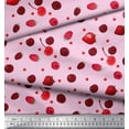 thumbnail image 2 of Soimoi Moss Georgette Fabric Raspberry,Strawberry & Cherry Fruits Printed Craft Fabric by The Yard 42 Inch Wide, 2 of 3