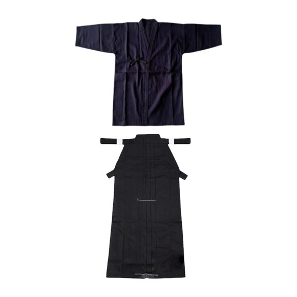 tamizeot Kendo Uniform Set Kendo Hakama Breathable and Kimono Ninjas 170cm Japanese Blue Judo Black Hakama Blue and Black 170cm