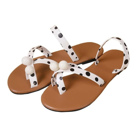 HTGFGMGW Orthotic Sandals For Women Women s Beach Sandals Hollow Casual Slippers Flat Shoes Retro Sandals Shower Shoes Women Bride Gifts White