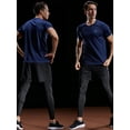 thumbnail image 5 of NELEUS Mens Dry Fit Mesh Athletic Shirts 3 Pack,Black+Gray+Navy Blue,US Size 3XL, 5 of 7