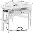 thumbnail image 4 of Renwick Modern Corner Computer Desk with Power Outlet and Drawer, White, 4 of 10
