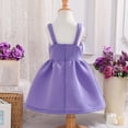 thumbnail image 5 of AINIYS Girls Turn-Down Collar Short Sleeve A-Line Dress With Hidden Back Zipper Flowy Skirt For Party And Tea Party Purple 100, 5 of 9