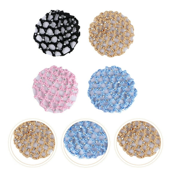 OUNONA Hair Nets for Women Hair Bun Holding Net Pink Hair Fixing 4Pcs