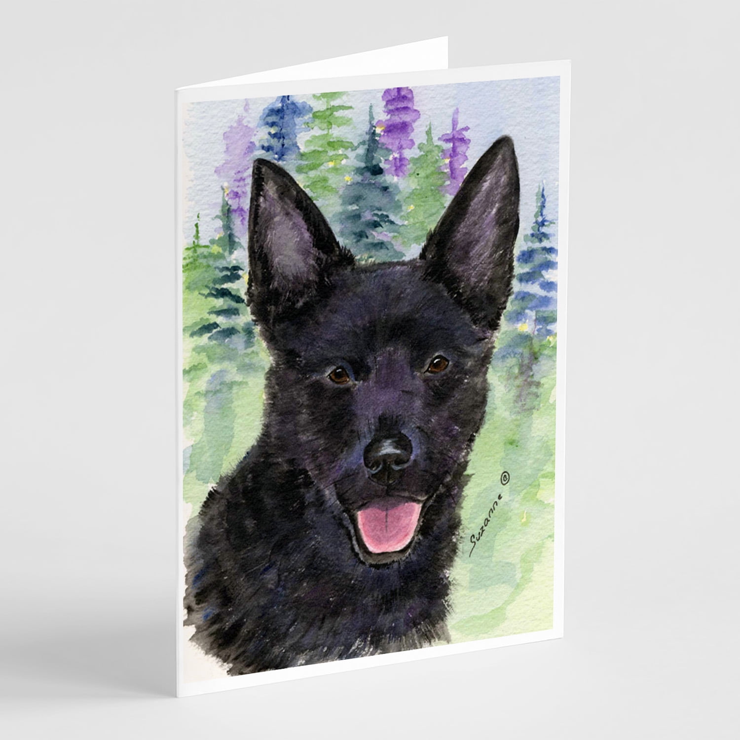 Australian Kelpie Valentines Day Card Handmade Holiday Dog Notecard for All Ages 