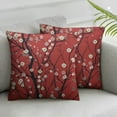 thumbnail image 2 of COMIO  Cherry Tree Decorative Throw Pillows Covers, Japanese Floral Cherry Throw Cushion Cover Pillowcases for Bedroom Sofa Living Room, Red White 2pc, 2 of 6