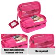 thumbnail image 3 of Unique Bargains Travel Double Layer Makeup Storage Bag for Cosmetic tools Rose Red, 3 of 7