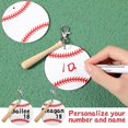 thumbnail image 4 of 36 piezas de béisbol acrílico en blanco ganchos a presión llavero de béisbol bate de madera, 4 of 5