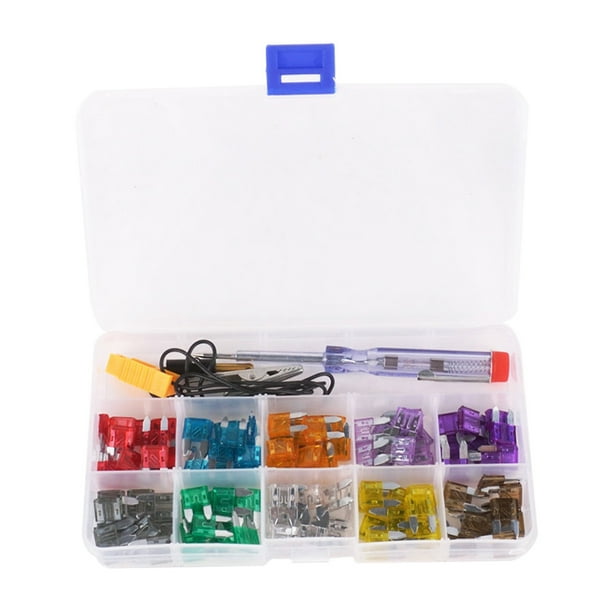 Labymos 100pcs Mini Car Fuse Kit Color Coded for Ten Amps Fuses with